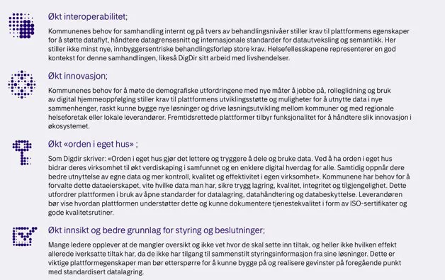 Digital plattform med flere generiske egenskaper